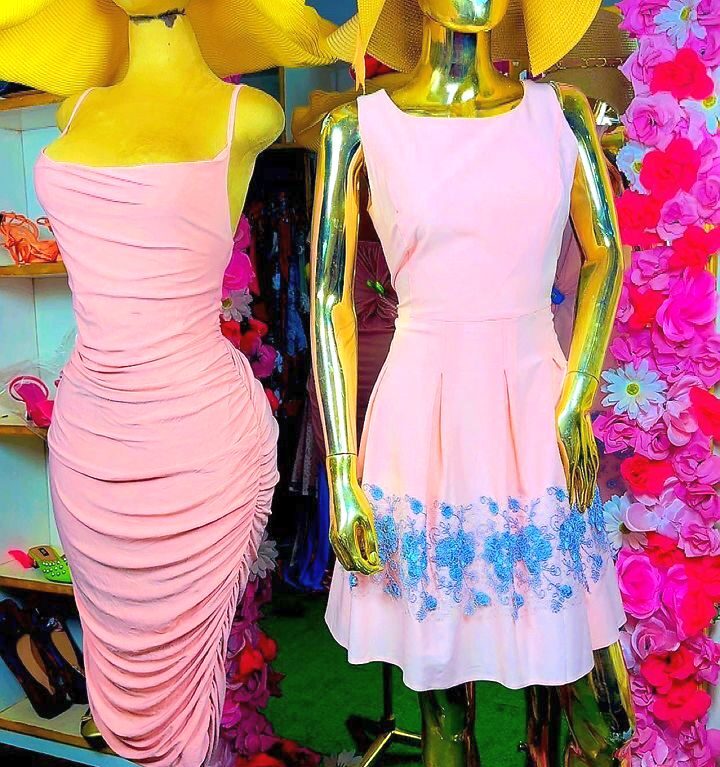 Robes femmes rose fleuries