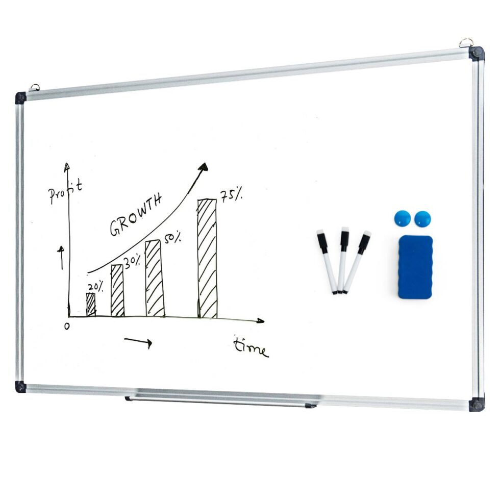Tableau blanc double-face de conférence avec support murale et roulettes