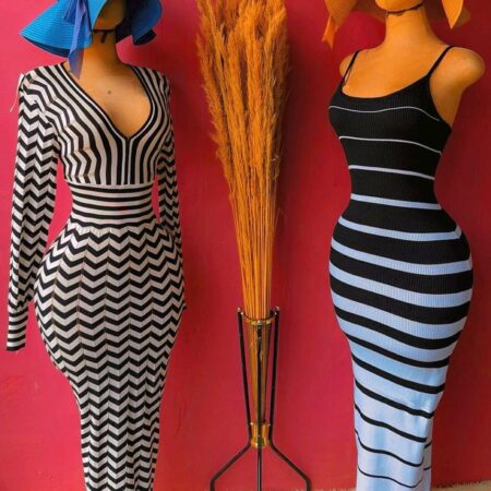 Robes à rayures en crochet pour Femmes
