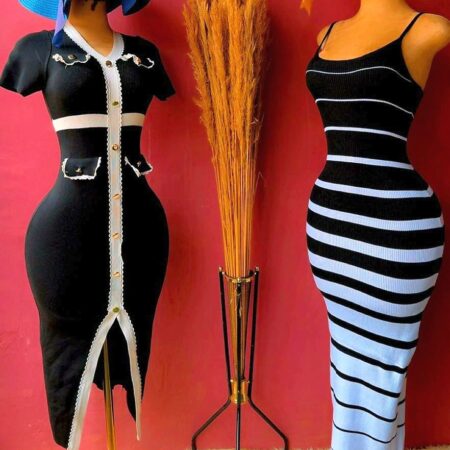 Robes à rayures moulant pour Femmes