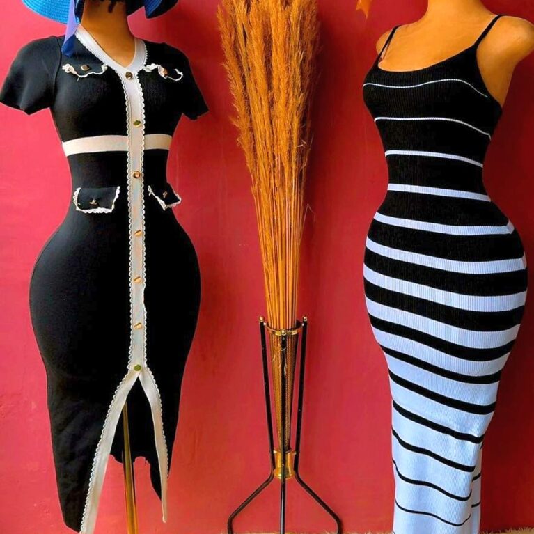 Robes à rayures moulant pour Femmes