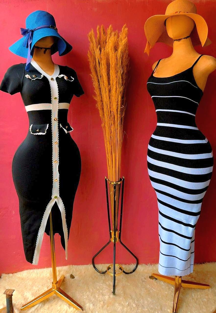 Robes à rayures moulant pour Femmes