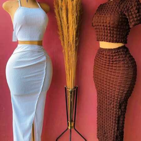 Robes haut court à bretelles spaghetti et jupe longue pour Femmes