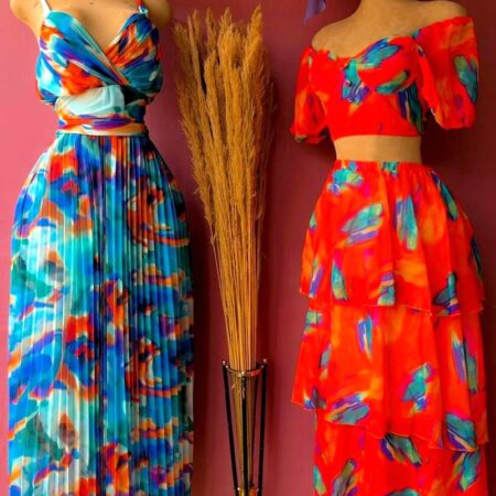 Robes longues plissées multicolores pour Femmes